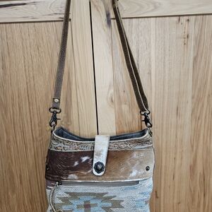 Myra Bag Rustic Brown and Cream Crossbody